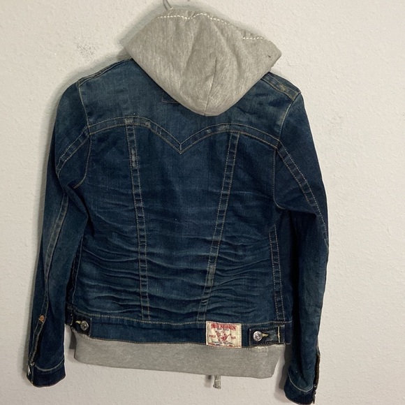 TRUE Religion Jimmy Hooded Denim Jacket size Small - Picture 7 of 7